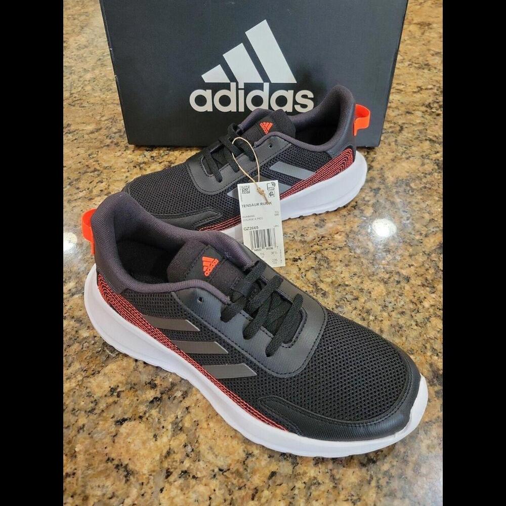 Adidas Black Tensaur Run K Athletic Running Shoes Youth Big Boys 6 GZ2665 New